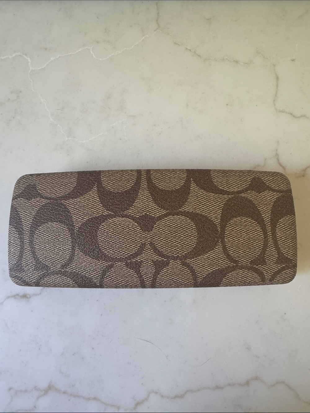 Coach Signature Jacquard Continental Wallet - Brown/Tan